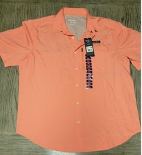 Eddie Bauer Mens Coral Short Sleeve Tech Woven Fishing Outdoors Shirt XXL NEW