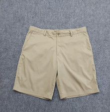 Nike Golf Shorts Mens 38 Beige Khaki Outdoor Stretch Dri Fit Standard Flat Front