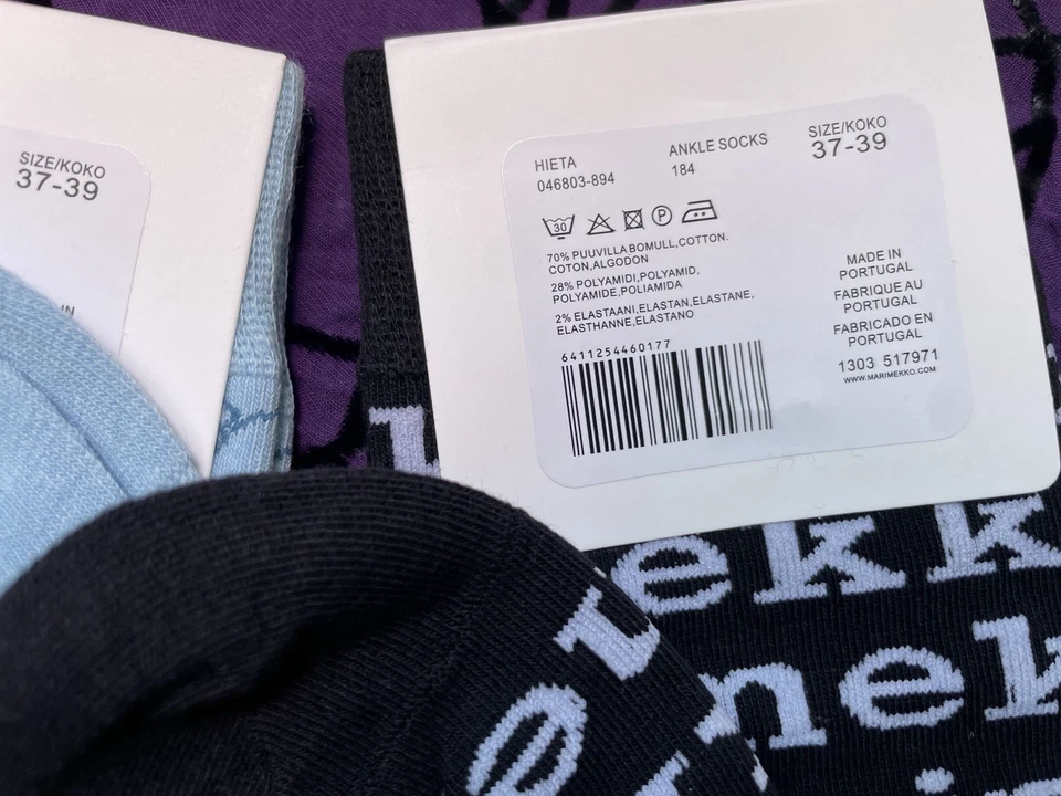 ¡Solo queda 1! Calcetines para mujer Marimekko - Juego de 3 (Unikko) - Talla 37-39 (US 6-8.5) Foto 3 de 4