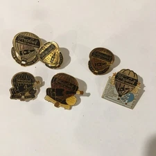 Vintage 80s Hot Air Balloon Champagne Lapel Pin Lot Of 7 Sponsor Pins
