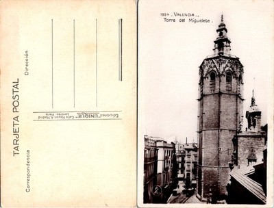 Valencia Torre del Miguelete Postcard Spain Vintage Unposted Real Photo B&W