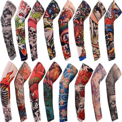 Outdoor Sport Arm Cover Sun Protection Tattoo Arm Sleeves Flower Arm Sleeves - Picture 9 of 34
