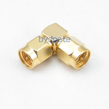 2pcs SMA male plug to SMA male plug right angle 90 degree RF Connetor Adapter