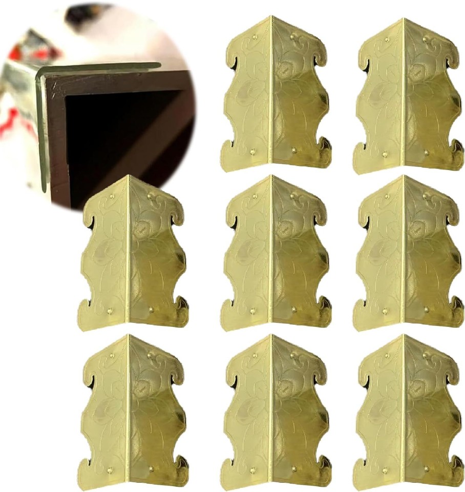 4/8Pcs Baseboard Corner Protectors, Brass for Baseboards Protect Corner