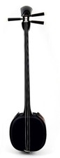 New Cool Black Sanshin- Shamisen Synthetic skin Made in Japan