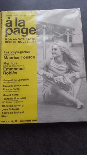 BRIGITTE BARDOT MAGAZIN A LA PAGE NR. 39 1967 BE IN 8