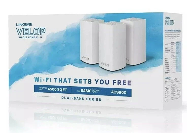 LINKSYS VELOP AC3900 Dual-Band Intelligent WiFi -4500 Sq Ft —Factory Sealed— - Image 2 of 4
