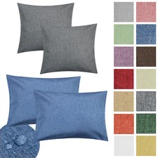 Kissenbezug Leinen Optik 2er Set Kissenhülle 40x40 50x50 40x60 Kissenbezüge Sofa