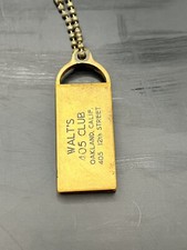 Vintage Brass Keychain Charm Walt’s 405 Club  Oakland California Sorority Girl