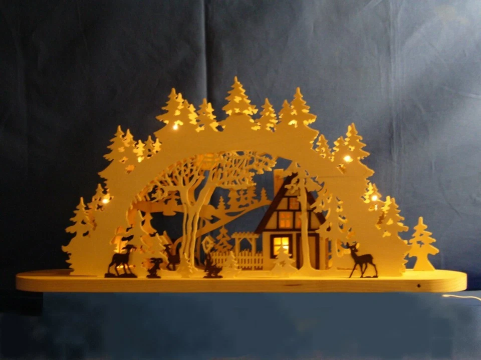 - REGU - Laubsägevorlagen N115 R f. Schwibbogen " DAS GROSSE WALDHAUS " Vorlage - Bild 2 von 3