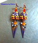 Purple & Orange Wings Handmade Earrings Butterflies Gift for Her OOAK Colorful — photo 2