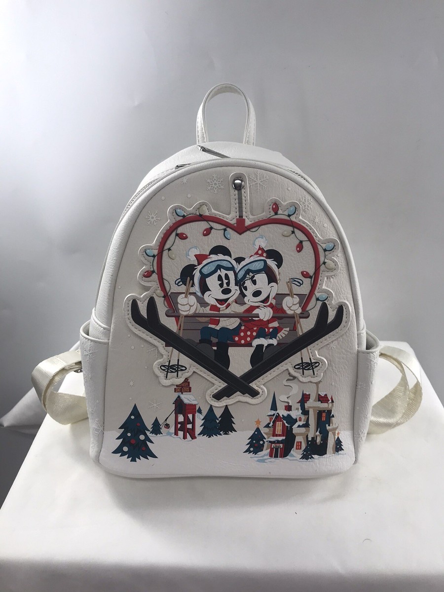 NWT Loungefly Mickey and Minnie Mouse Holiday Mini Backpack  display picture 3