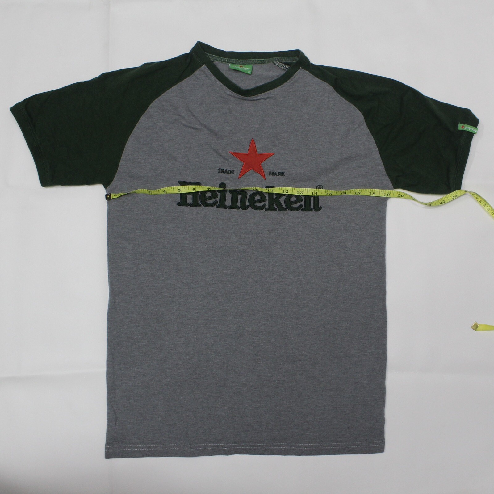 Heineken Official Merchandise Grey Green TShirt Men Size M Embroidered