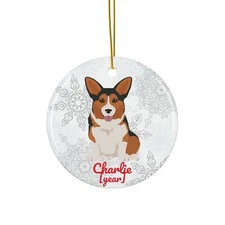 Tricolor Corgi Christmas Ornament Gifts Corgi Mom Tree Decoration Customized Dad