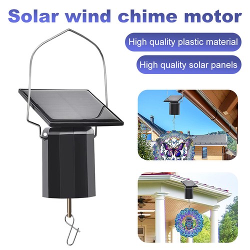 US Solar Powered Garden Outdoor Hanging Rotating Wind Chime Wind Spinner Motor