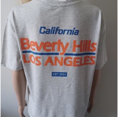 As Seen On Fashion Bloggers!! Zara Grey Beverly Hills LA T-shirt