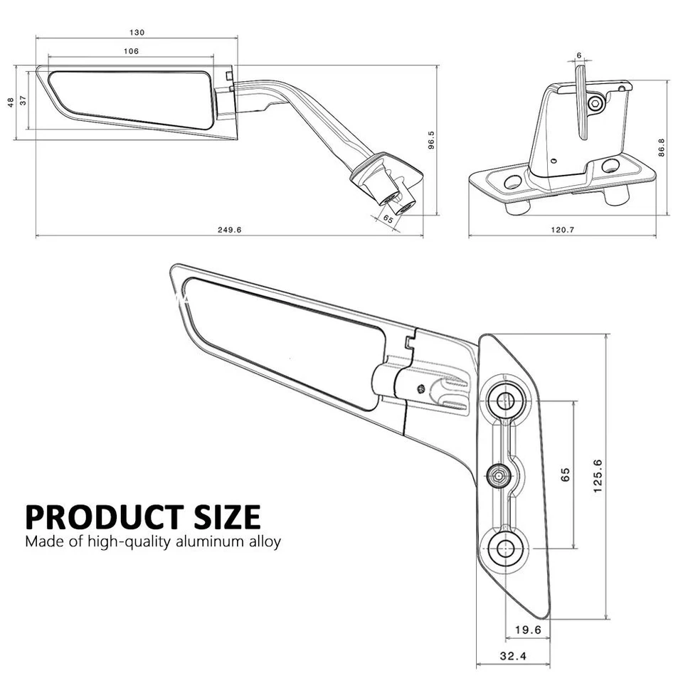 Espejos retrovisores ajustables de aluminio para moto YAMAHA TMAX560 22-24 Foto 3 de 4