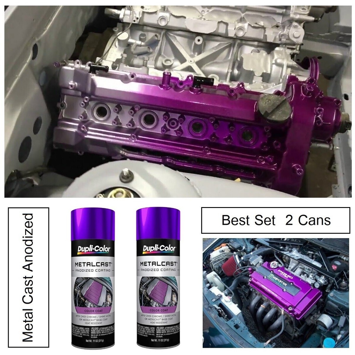 MetalCast Purple Anodized Spray Paint Valve Cover Engine Caliper