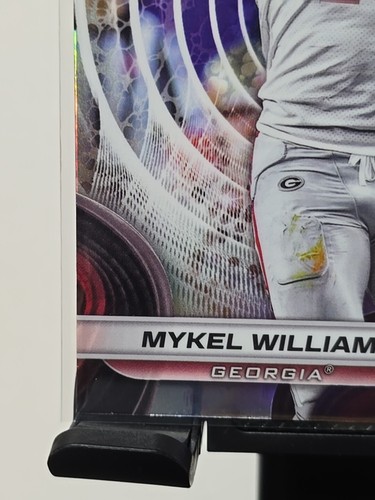 Mejor fútbol americano de la Universidad Bowman 2024 #37 Mykel Williams refractor Georgia - Imagen 5 de 6