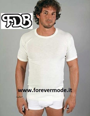 Men's T-Shirt FDB Short Sleeve Crew Neck In Warm Wool Blend Art 031 MC