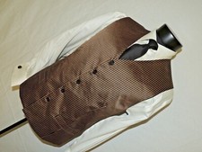 Michael Enterprises men's Black  Gold stripe waistcoat Vest size MEDIUM