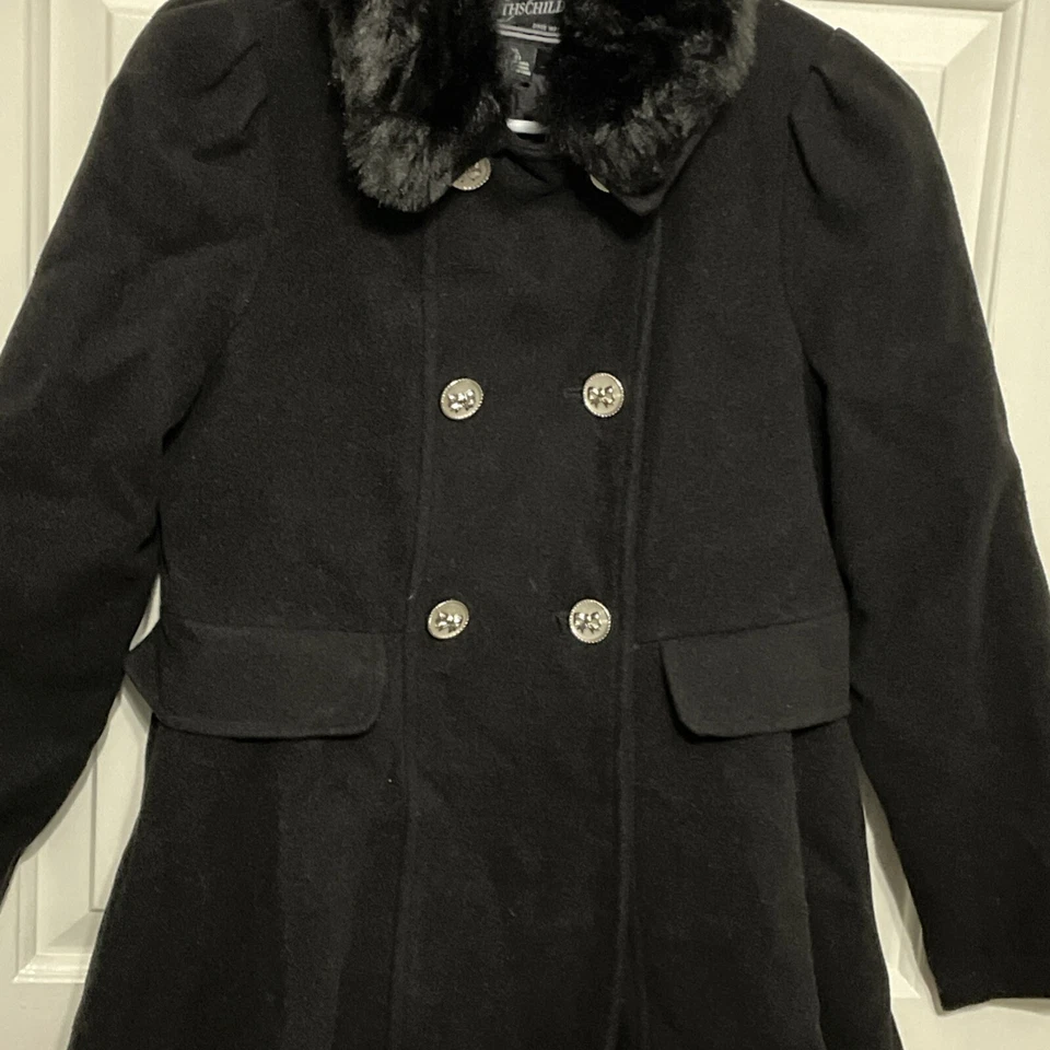 Rothschild Princess Coat w/Detachable Faux Fur Collar Black Youth XL (16) - Image 2 of 4