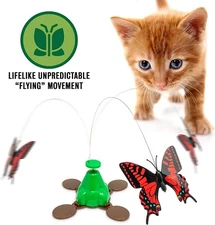 Fly By Spinner Butterfly Interactive Cat Toy Flying Fluttering Toys New in Box