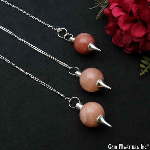 Gemstone Healing Pendulum Pendant With Cap reiki Spiritual engraved stones - Picture 31 of 34