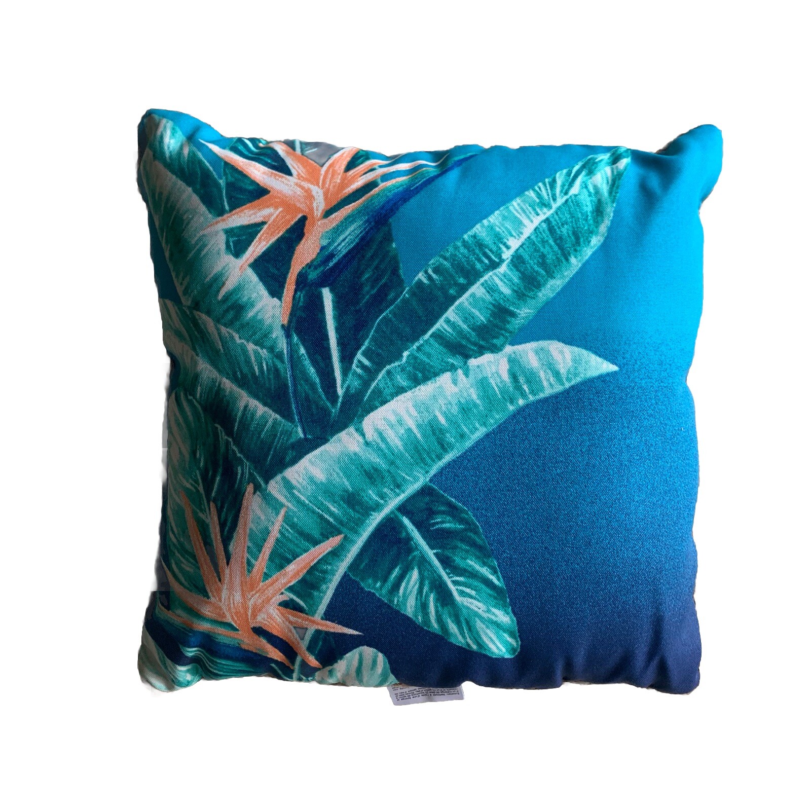 Beach-Themed Allen + Roth 15x15 Throw Pillow with Palm Leaf Design-image