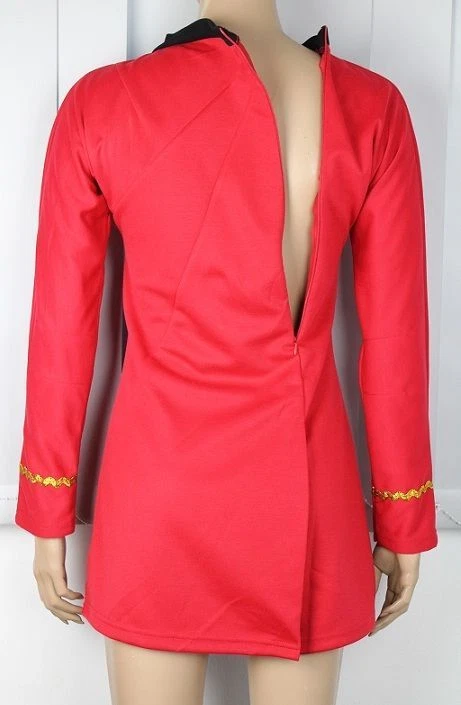 Star Trek Mujer CLÁSICO Dorado Azul Rojo Adulto Disfraz Uniforme TOS Foto 2 de 3