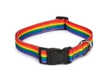 Rainbow Dog Collars Colorful Pet Puppy Pride Gear Quick Release Plastic Buckle 