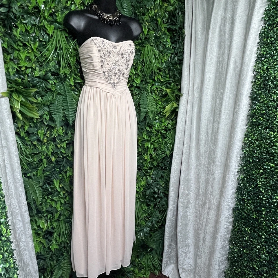 Vestido GEORGINA CHAPMAN Mujer 6 Boda Noche Rubor Plisado Piedrado En Capas 2663 Foto 3 de 4