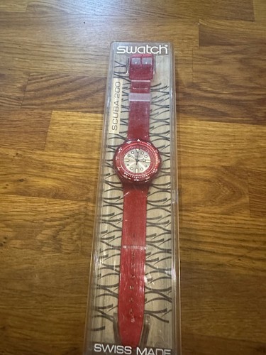 SWATCH SCUBA 200 - SDR101 - ORANGE SANGUINE - 1999 (SS) - BNIB / MINT !!!