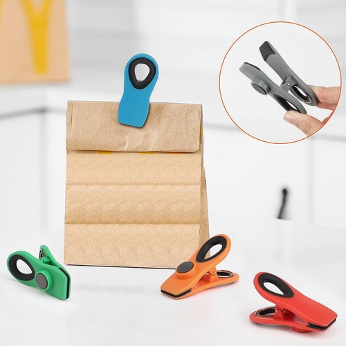 12 Pack Magnetic Chip Clips Bag Clips Food Bag Clips for Food Packages Kitchen - Picture 12 of 22