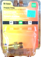 Mr. Heater F276152 Gold Solid Brass Propane Fitting 1/4 MPT x 9/16 LHPT Dia. in.