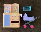 Vintage Barbie Doll Happy Family Neighborhood Nursery Playset Stroller Cradle