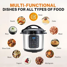 16-in-1 Electric Pressure Cooker Stainless Steel, Multi-Function Kitchen Gadget