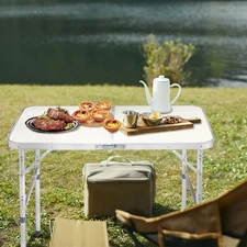 3Ft Adjustable Aluminum Camping Folding Table Portable Office Camping Picnic