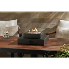Summerfield 44.00 In. W 50000 BTU Brown Wood Look Steel Propane Outdoor Fire Pit