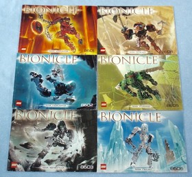 2004 Lego Bionicle TOA METRU NUI (8601- 8606) in Rare GLITTER CANISTERS