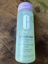 Clinique All About Clean Liquid Facial Soap Mild 6.7oz For Dry Combination Skin