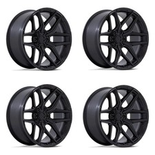 Set 4 18 Fuel Flux 18x9 6x120 20mm Blackout Wheels For Chevy Gmc Truck Suv Rims