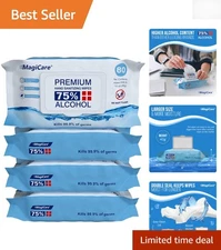 320 Large 75% Ethyl Alcohol Hand Sanitizing Wipes - Fragrance-Free & Disposable