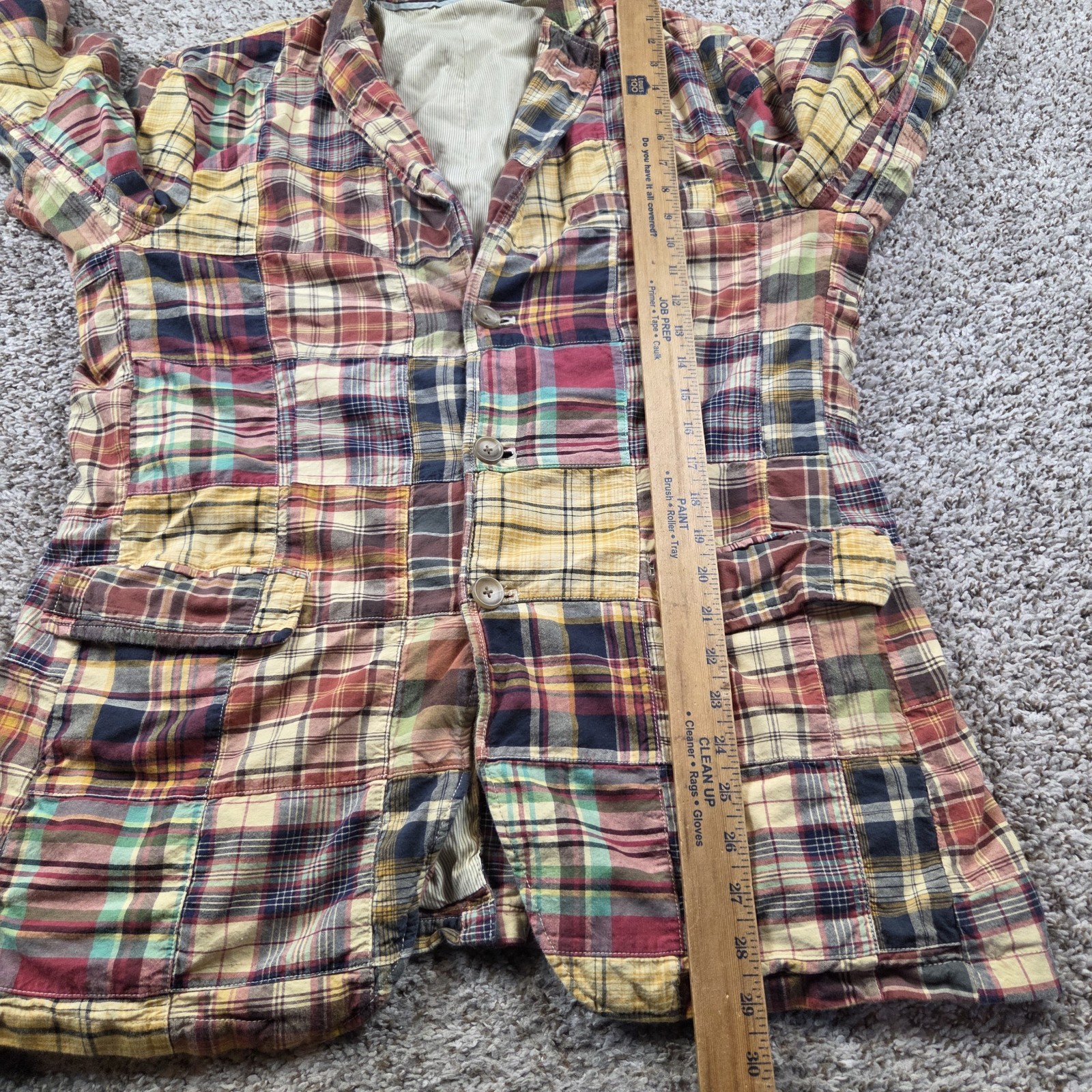 J.Crew Blazer Jacket Mens Large Patchwork Plaid C… - image 3