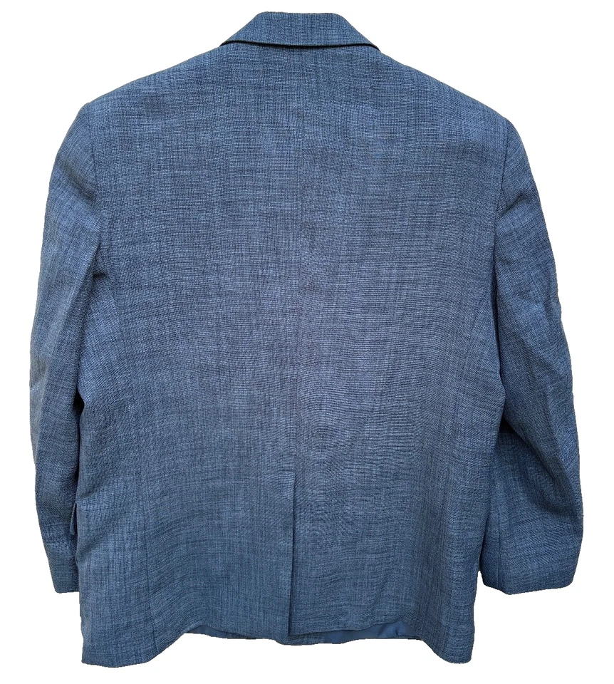 Haband's Gold Coast Sport Coat Jacket Blazer Mens 44 R Solid Blue Polyester NEW - Image 4 of 4