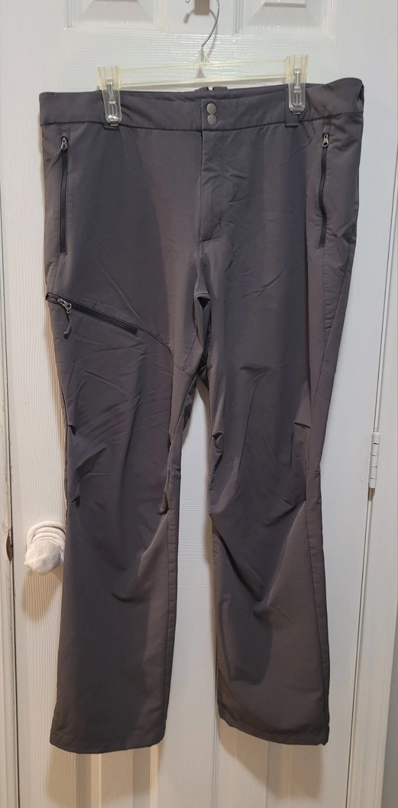 REI Co-op Men's Activator 3.0 Pants Cargo Softshell Hiking Outdoor Grey 38 x 32