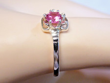 Pink Lab Sapphire Size 9 Ring 925 Sterling Silver USA Made 0.55ct