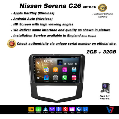 Nissan Serena C26 2010-16 CARPLAY Android Auto Head Unit Stereo LCD Panel V7