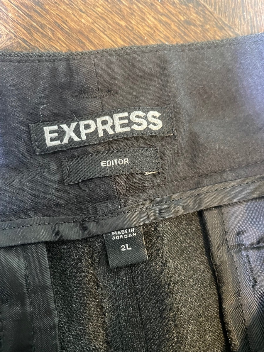 Express Editor dark gray flared dress pants slacks size 2L Long EUC View 3