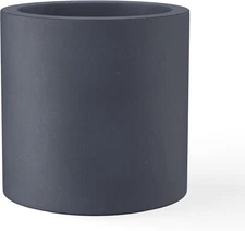 9.8" Dia round Concrete Planter, Modern Style Large Cylindrical Plant Pot with D